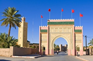 Bike Prints: Entrance gate to the desert town of Rissani, Morocco, North Africa, Africa
