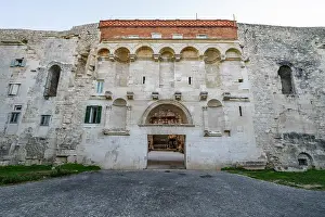 Cobblestone Prints: Entrance gate to Diocletians Palace in Split Croatia viewed from the outside during daylight