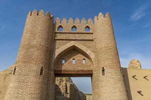 Kazakhstan Prints: Entrance gate to the Sauran Ancient Settlement, Turkistan, Kazakhstan, Central Asia, Asia