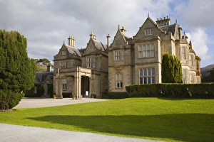 Killarney Prints: Front entrance and lawn of Muckross House built in