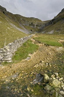 Images Dated 17th October 2009: Entrance to Malham Cove with threatening clouds overhead, Yorkshire, England
