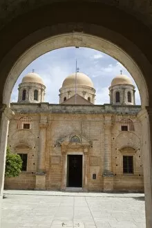 Images Dated 23rd April 2008: Entrance of monastery, Agia Triada Monastery (Moni Zangarolo), Akrotiri Peninsula, Chania region