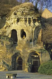 Nottingham Prints: Entrance to Mortimers Hole, a medieval passageway beneath the Castle