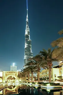 Opulent Prints: The entrance to the Palace Hotel in Dubai with Burj Khalifa in the background