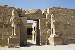 Mystery Prints: Entrance, Temple of Ramses III, Karnak Temple Complex, UNESCO World Heritage Site, Luxor