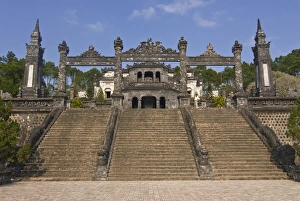 Stair Prints: Entrance to tomb of Khai Dinh, Hue, Vietnam, Indochina, Southeast Asia, Asia