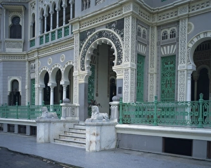 Cienfuego Prints: Entrance to the Valle Palace in Cienfuegos, UNESCO World Heritage Site