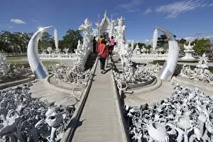 Tusk Gallery: Entrance to the Wat Rong Khun (White Temple), Chiang Rai, Northern Thailand, Thailand