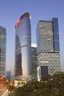 Kowloon Prints: Entreprise Square Three at dusk, Kowloon Bay, Kowloon, Hong Kong, China, Asia