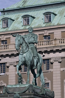 Swedish Prints: Equestrian statue of Gustav Adolfs