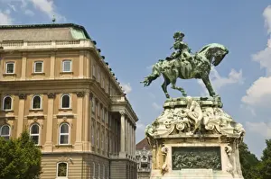 Famous People Prints: Equestrian statue of Prince Eugene of Savoy outside the Hungarian National Gallery