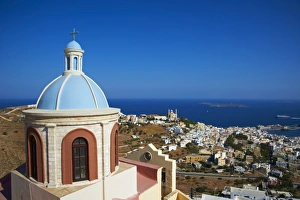 Ermoupoli (Khora) and Ano Syros, Syros Island, Cyclades, Greek Islands, Greece, Europe