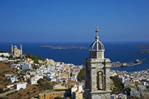 Greek Orthodox Prints: Ermoupoli (Khora), Syros Island, Cyclades, Greek Islands, Greece, Europe