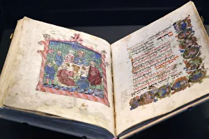 Books Prints: The Erna Michael Haggada from Germany dated 1400, The Israel Museum, Jerusalem, Israel