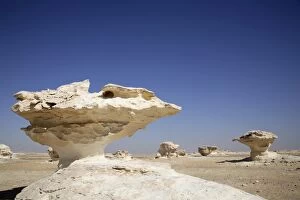 Eroded rock formations in the White Desert, Egypt, North Africa, Africa