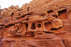 Red Rocks Prints: Erosion forms stunning formations in the rocks of the Coloured Canyon, Sinai South