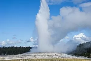 Geothermal Gallery: Erupting Old Faithful Geyser, Yellowstone National Park, UNESCO World Heritage Site, Wyoming
