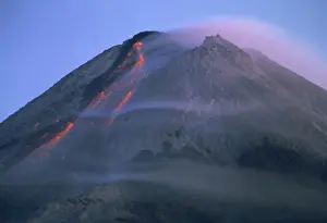 Eruption Prints: Eruption of Gunung Merapi, a highly active volcano near Yogyakarta, Java