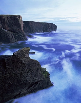 Eshaness basalt cliffs at dusk