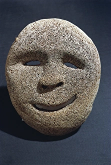 Exhibits Prints: Eskimo whalebone mask, exhibited in Portland Museum