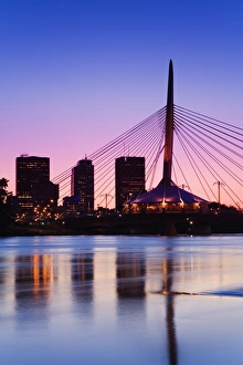 Winnipeg Prints: Esplanade Riel Bridge over the Red River, Winnipeg, Manitoba, Canada, North America