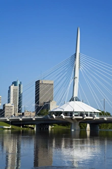 Winnipeg Prints: Esplanade Riel Pedestrian Bridge, Winnipeg, Manitoba, Canada, North America