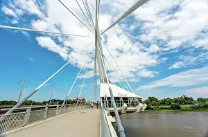 Winnipeg Prints: The Esplanade Riel suspended pedestrian footbridge over the Red River