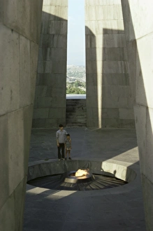 Armenian Prints: Eternal flame, Armenian Memorial, Erevan, Armenia, Caucasus, Central Asia, Asia