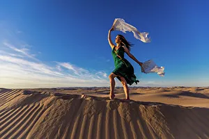 Mid Adults Prints: Ethereal woman at the Imperial Sand Dunes