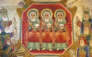 Images Dated 18th August 2007: Ethiopian Coptic icon at the Holy Sepulchre Church, Jerusalem, Israel, Middle East