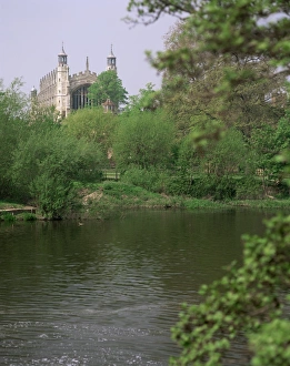 Berkshire Prints: Eton College chapel and River Thames, Berkshire, England, United Kingdom, Europe