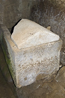 Viterbo Prints: Etruscan necropolis of Madonna dell Olivo, Tomb of Curunas Family, Tuscania