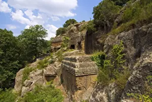 Viterbo Prints: Etruscan Necropolis of Norchia dating from the 4th to 2nd centuries BC