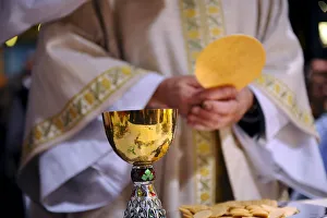 Chalice Prints: Eucharist celebration, Paris, France, Europe