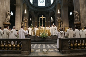 Balustrade Prints: Eucharist at Saint Sulpice church, Paris, France, Europe