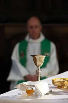 Foreground Focus Gallery: Eucharist table, Haute-Savoie, France, Europe