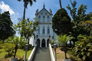 Blumenau Prints: Evangelical Lutheran Church in the German town of Blumenau, Brazil, South America