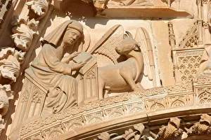 Batalha Prints: Evangelist Luke and his symbol the cow, Batalha Monastery, UNESCO World Heritage Site