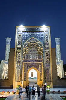 Evening, Gur-E-Amir Complex (Mausoleum), built 1403, Burial Site of Amir Temir, UNESCO World Heritage Site, Samarkand, Uzbekistan, Central Asia, Asia