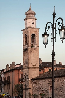 Lamp Post Prints: Evening, Lazise, Lake Garda, Italian Lakes, Lombardy, Italy, Europe
