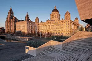 Liverpool Prints: Evening light illuminates the Liver Building
