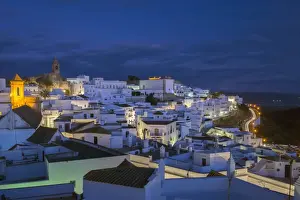 Evening rooftop views of the whitewashed village (Pueblos blanca) of Vejer de la Frontera