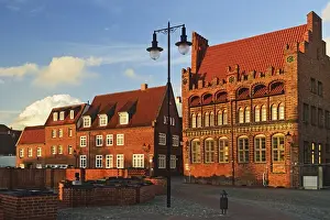 Brick Wall Prints: Evening scene in the old town of Wismar