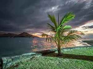 Evening Light Prints: Evening scene from the Volivoli Resort grounds on Viti Levu, Fiji, South Pacific, Pacific