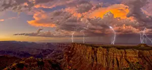 Stormy Prints: An evening thunderstorm approaching the Grand Canyon in Arizona, viewed from the Desert