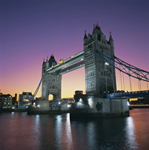 Spot Light Prints: Evening, Tower Bridge and River Thames, London, England, UK, Europe