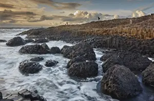 An evening view of the Giants Causeway, UNESCO World Heritage Site, County Antrim