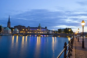 Stockholm Prints: Evening, Waterfront, Gamla Stan on left, Stockholm, Sweden, Scandinavia, Europe