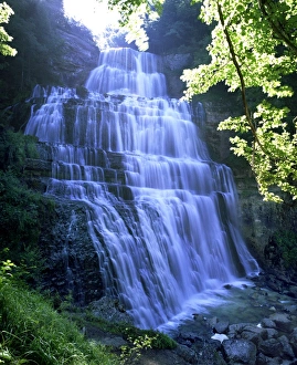 Jura Prints: Eventail waterfall, Cascades du Herisson, near Ilay, Jura, Franche Comte, France, Europe