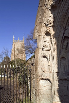 Worcestershire Prints: Evesham abbey and Abbey Park, Evesham, Worcestershire, England, United Kingdom, Europe